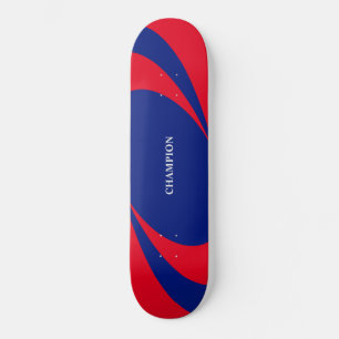 Blå och röda vågiga linjer mini skateboard bräda 18,5 cm