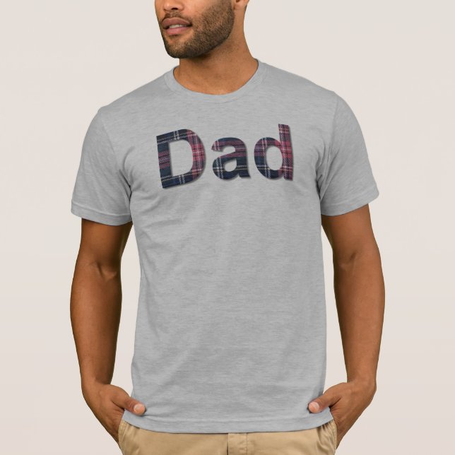 Blå och rödblekt Pappa T Shirt (Framsida)