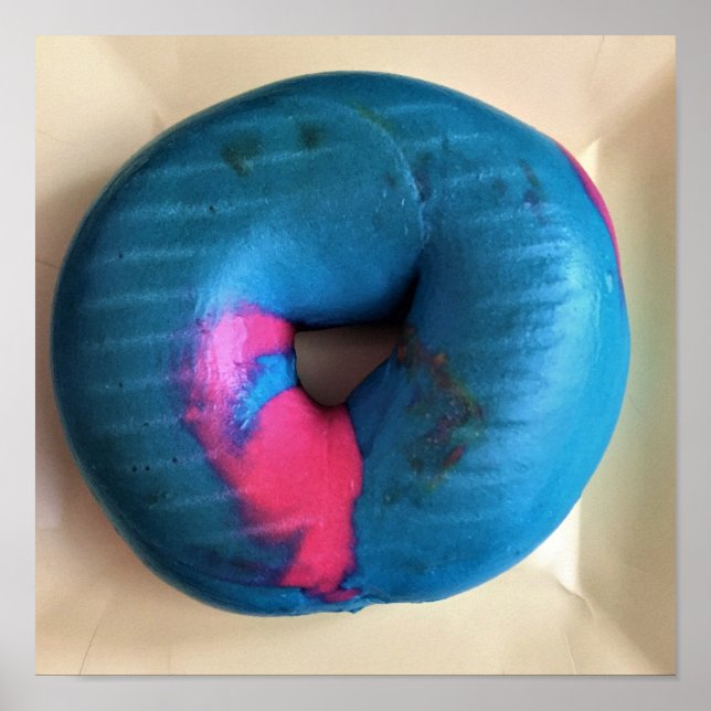 Blå och Rosa Bagel Foto Poster (Framsidan)
