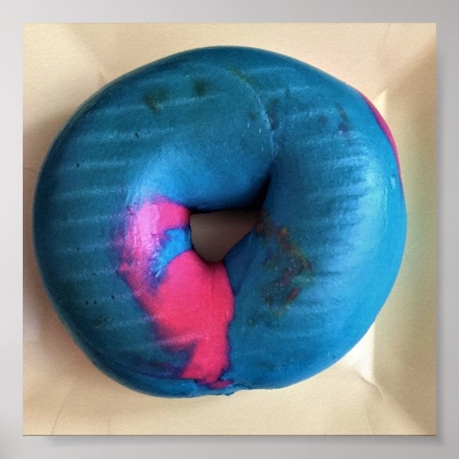 Blå och Rosa Bagel Photo Poster (Framsidan)