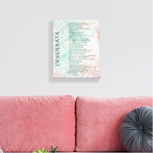Blå och rosa blommig och spets canvastryck