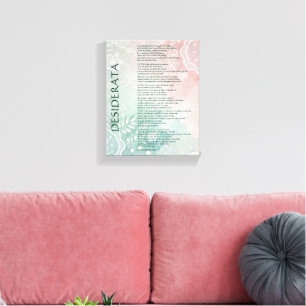 Blå och rosa blommig och spets canvastryck
