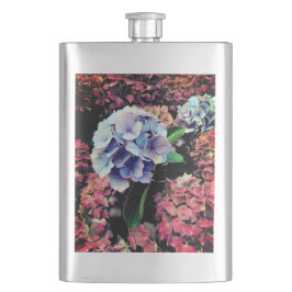 Blå och rosa blommor fickplunta