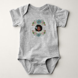 Blå och rosa blommor, flicka grått-anpassningsbar t shirt