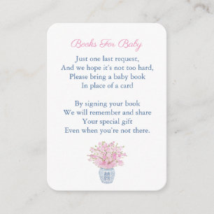 Blå och Rosa Chinoiserie tar med sig en Bok-babysk Tilläggskort