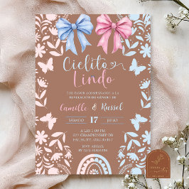 Blå och Rosa Coquette Talavera Cielito Lindo Inbjudningar