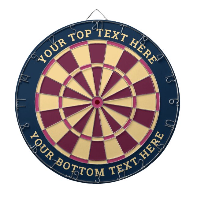 Blå och Rosa Dartboard med Anpassningsbar Text Darttavla (Framsidan)