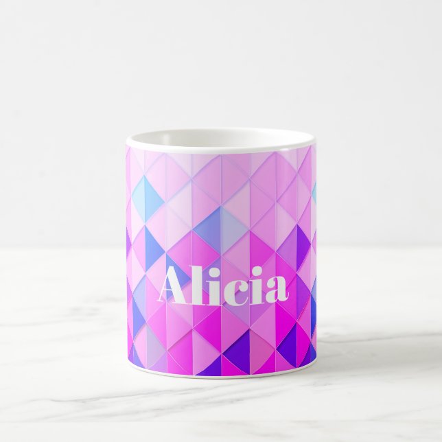Blå och rosa diamanter kaffemugg (Center)