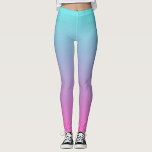 Blå och rosa färg gradient Leggings