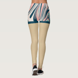 Blå och rosa-fejk kort l Mode sommar Leggings