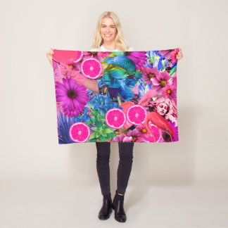 Blå och Rosa. Fleecefilt