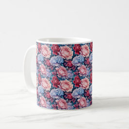 Blå och Rosa Flowers Kaffemugg