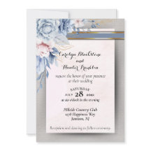 Blå och Rosa Flowers på Rosa & Grått Bröllop