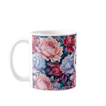 Blå- och Rosa Flowers-Personlig