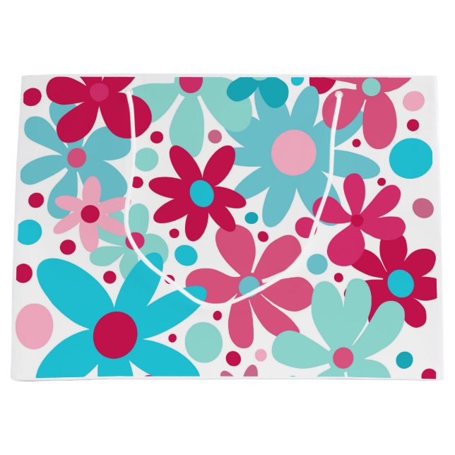 Blå och rosa funky blommor (Framsidan)
