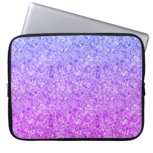 Blå och Rosa Glitter Laptop Sleeve