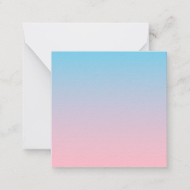 Blå och rosa gradient anteckningskort (Framsida)