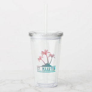 Blå och Rosa Gradient St Maarten Sint Martin Take Away Mugg