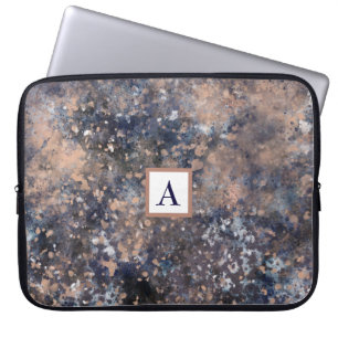 Blå och rosa guld färgstänk Abstrakt glamour Laptop Fodral