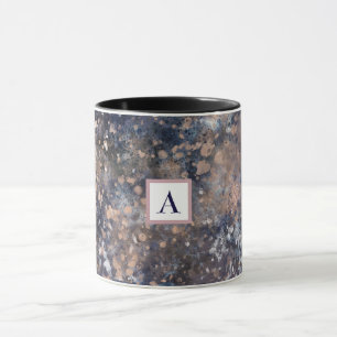 Blå och rosa guld färgstänk Abstrakt glamour Mugg