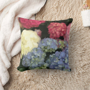 Blå och Rosa Hydrangea Digital Flower Paeing Kudde