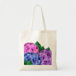 Blå och Rosa Hydrangea Flowers Tygkasse