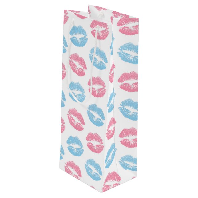 Blå och rosa läppmönster, Läppstift, Kyss (Baksidan Vinklad)