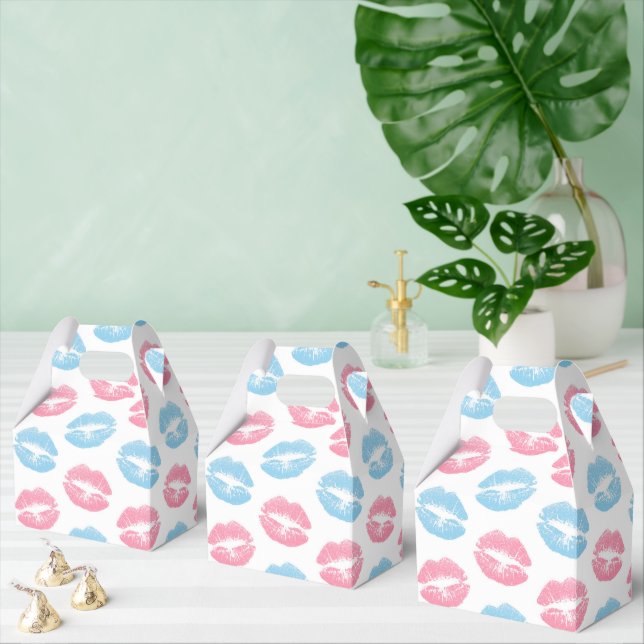 Blå och rosa läppmönster, Läppstift, Kyss Presentaskar (Multipel)