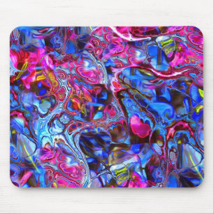 Blå och Rosa Marble Swirl Mouse Pad Musmatta