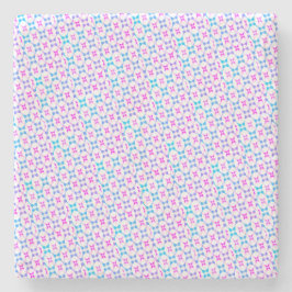 Blå och rosa mönstrad marmor stenunderlägg