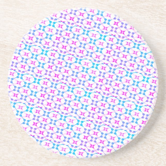 Blå och rosa mönstrad  underlägg (Framsidan)