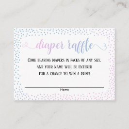 Blå och Rosa Ombre Confetti Diaper Raffle Cards Tilläggskort