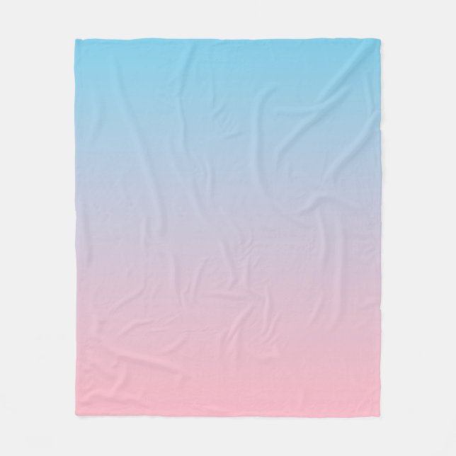 Blå och rosa övertoning fleecefilt (Framsidan)