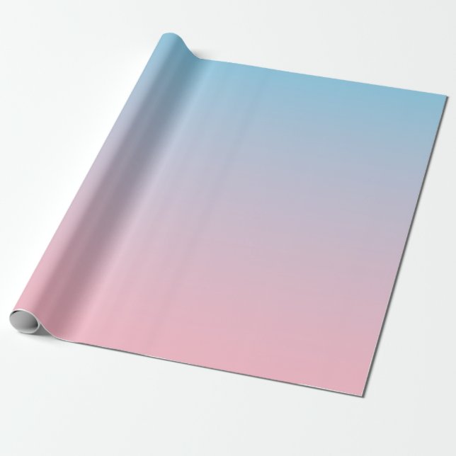 Blå och rosa övertoning presentpapper (Utrullad)