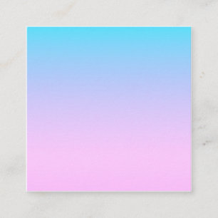 Blå och rosa övertoningsbakgrund fyrkantigt visitkort