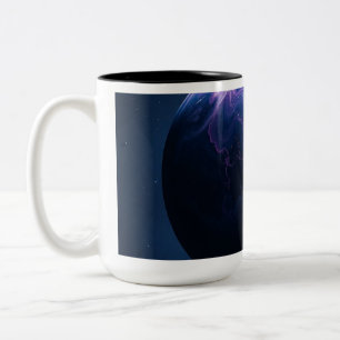 Blå och rosa planet Två-Tonad mugg