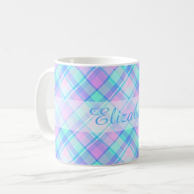 Blå och Rosa Play-Personlig Kaffemugg (Framsida vänster)