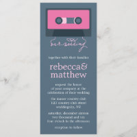Blå och Rosa Retro Mixtape Bröllop