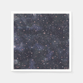 Blå och rosa stjärnhimmel Celestial baby shower Pappersservett