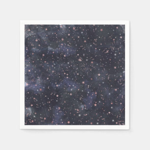 Blå och rosa stjärnhimmel Celestial baby shower Pappersservett