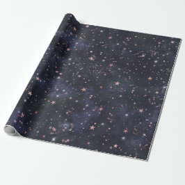 Blå och rosa stjärnhimmel Celestial baby shower Presentpapper