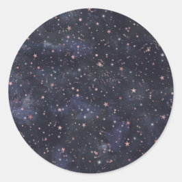 Blå och rosa stjärnhimmel Celestial baby shower Runt Klistermärke
