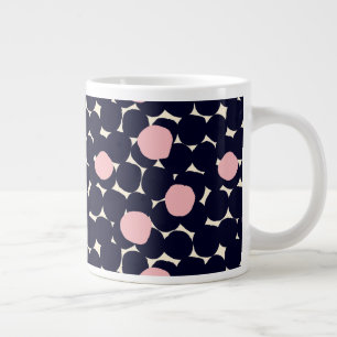 Blå och Rosa, stor punkt Mönster Jumbo Mugg