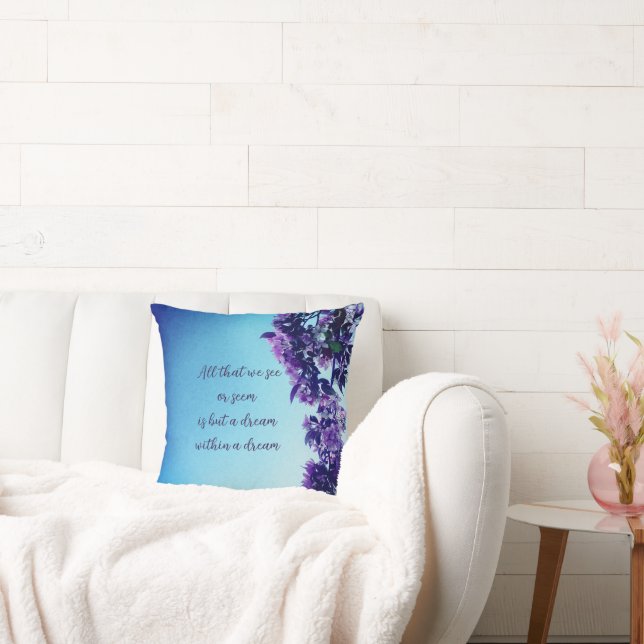 Blå och Rosa Vår Blommigt Poetry Kudde (Soffa)