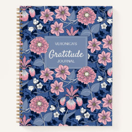 Blå och Rosa Victorian Blommigt Gratitude Journal