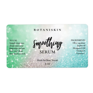 Blå- och serumetiketter för Lux Silver Glitter och Fraktsedel