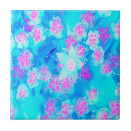 Blå och Shock rosa Succulent Underwater Sedum Kakelplatta