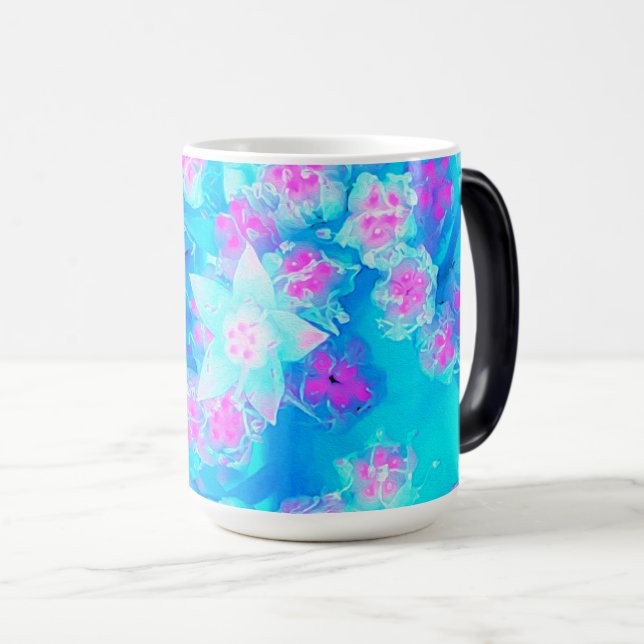 Blå och Shock rosa Succulent Underwater Sedum Magisk Mugg (Framsida höger)