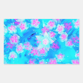 Blå och Shock rosa Succulent Underwater Sedum Rektangulärt Klistermärke