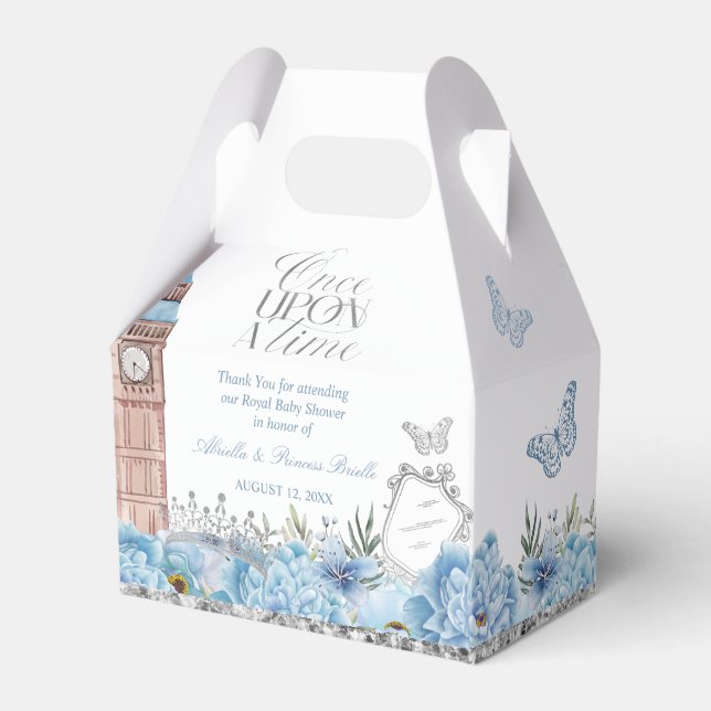 Blå och Silver En gång för länge sedan Prinsessa Presentaskar (Framsidan Sidan)